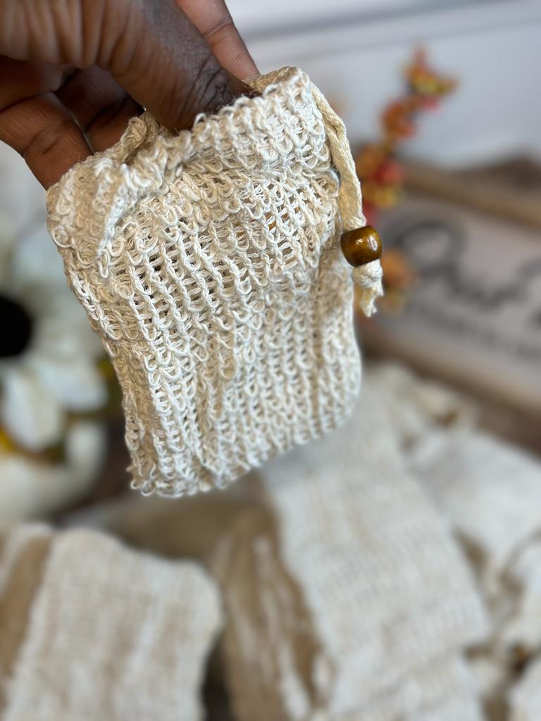 Sisal Soap Saver Beaded Exfoliating Bag